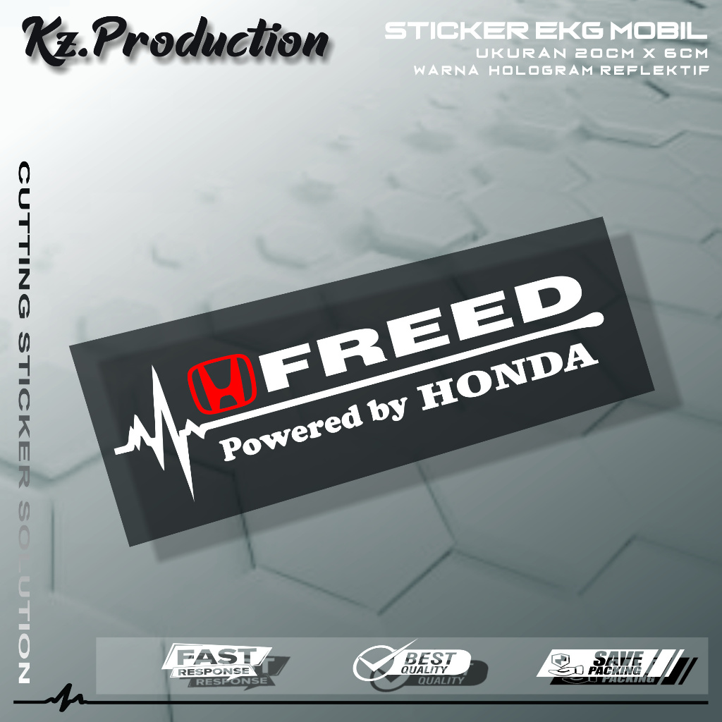 Sticker Cutting Kaca Mobil Honda Freed Motif Detak Jantung EKG Mobil Honda