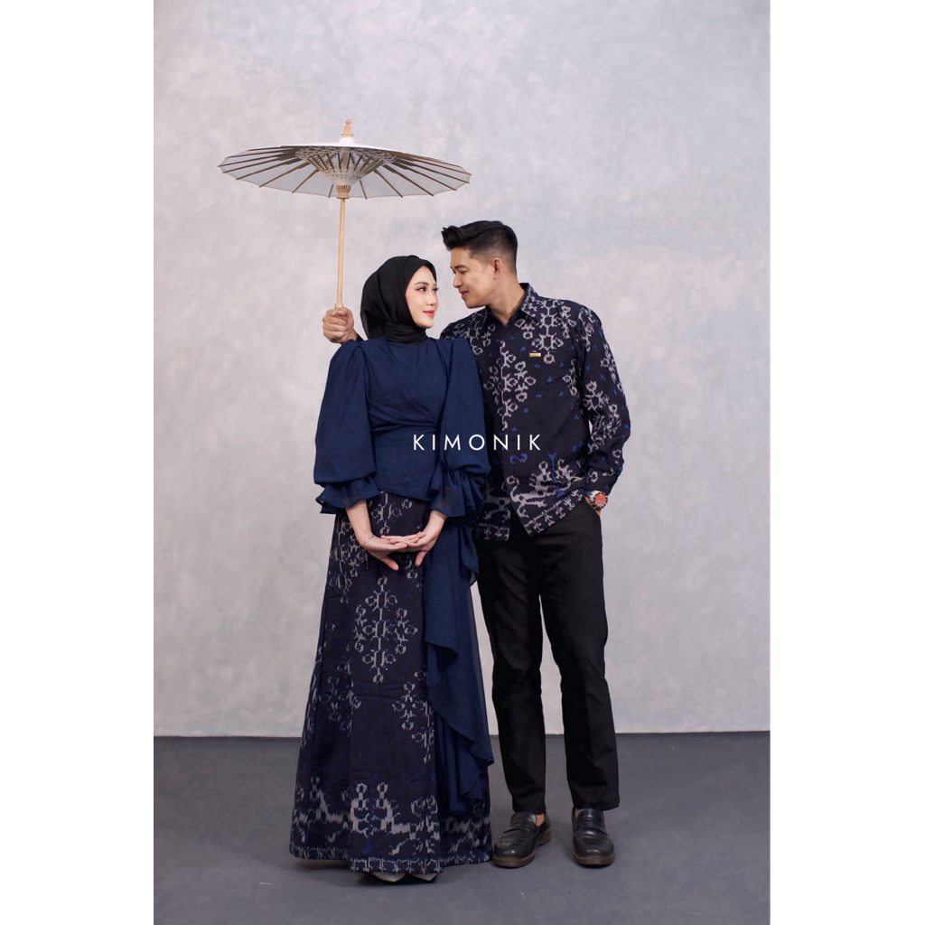 KIMONIK BAJU TENUN KARINA COUPLE NAVY