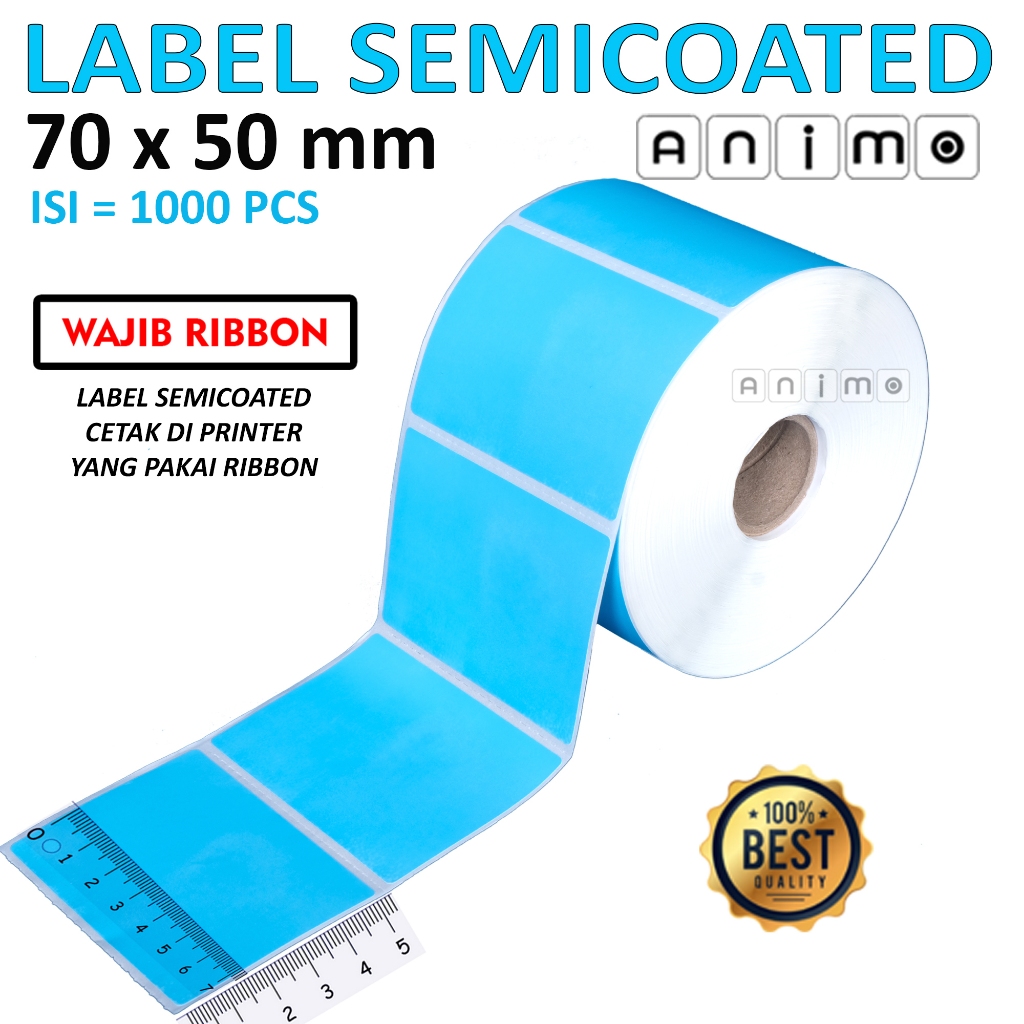 

LABEL SEMICOATED WARNA 70 x 50 = 1000 pcs - LABEL BARCODE Semicoated Warna 70X50 MM - Stiker Barcode 7X5 cm isi 1000 PCS