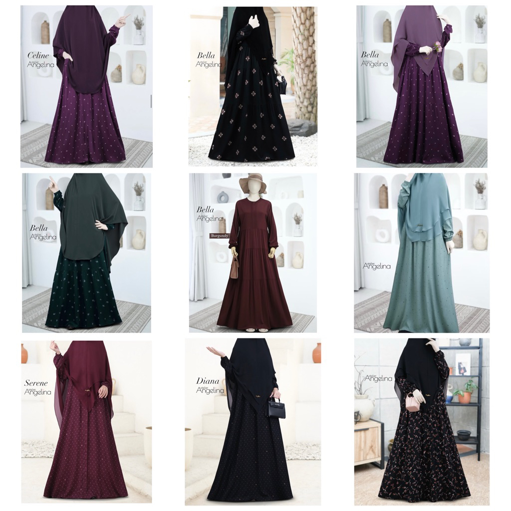 [SIAP KIRIM] ATELIER ANGELINA REJECT BELLA EMBRO BURGUNDY DIANA GEO DOODLES GREEN CELIN BELLA FLYING