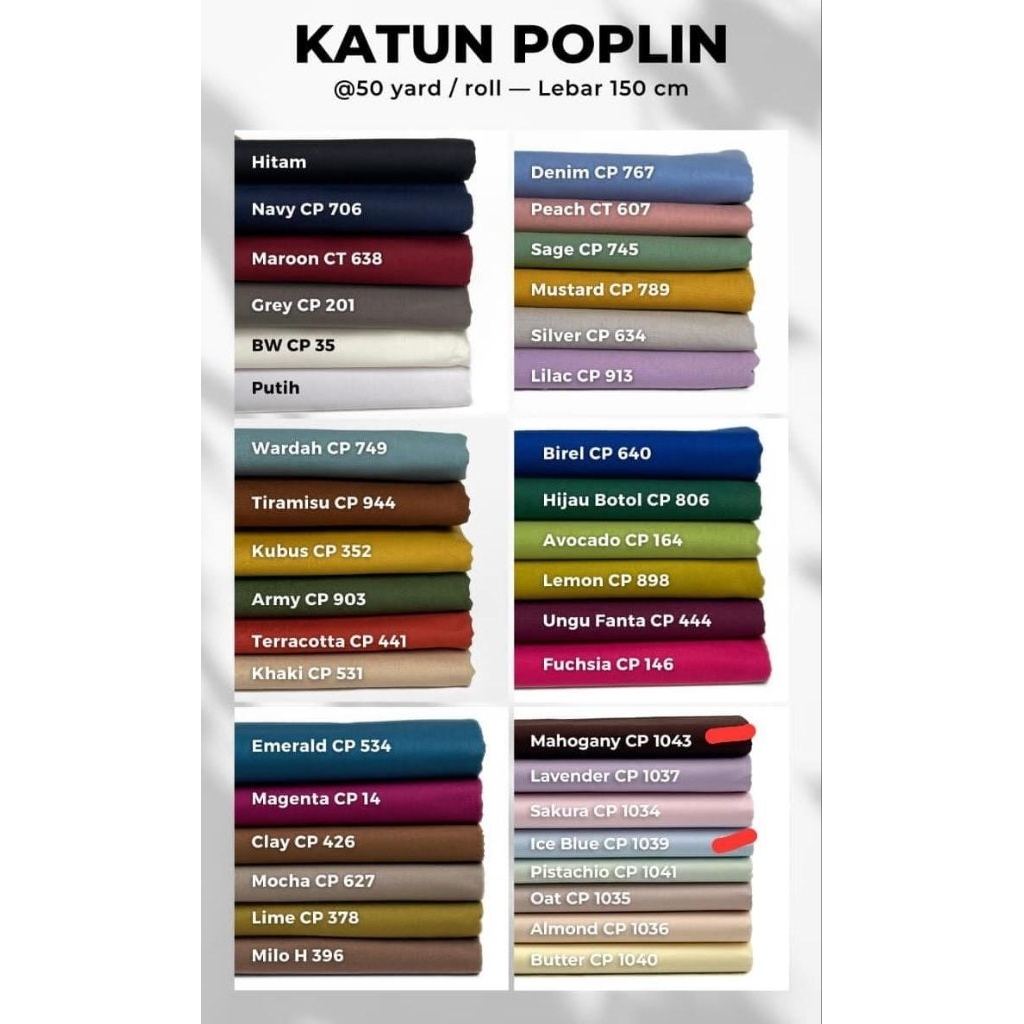 1 ROL 100% KATUN POPLIN PREMIUM