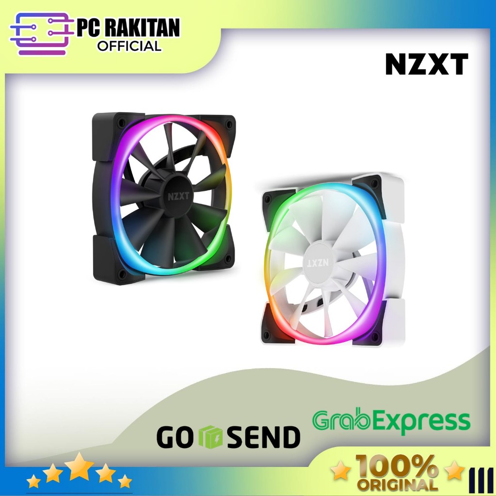 NZXT CASE FAN AER RGB 2 (1X 140MM ARGB FAN + 500-1500RPM) WHITE