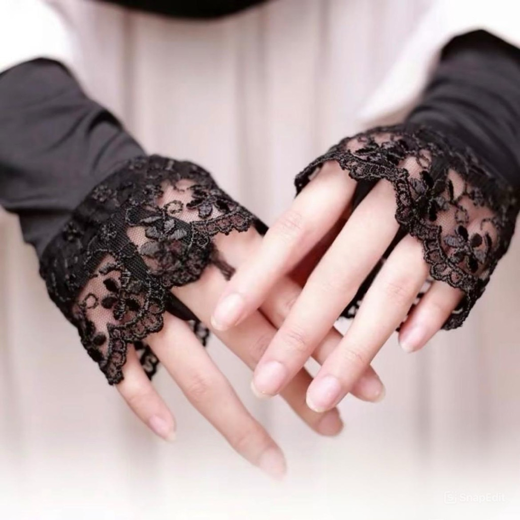Manset Tangan Cincin Full Renda / Manset Tangan Renda Tille / Manset Tangan Wanita Muslimah