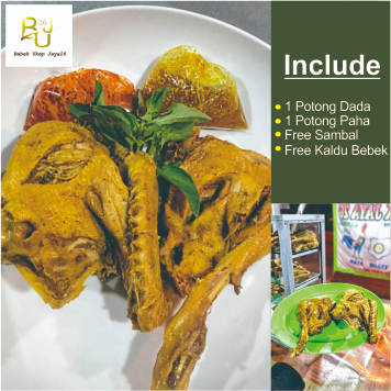 

Bebek ukep setengah ekor free sambal dan bumbu kaldu