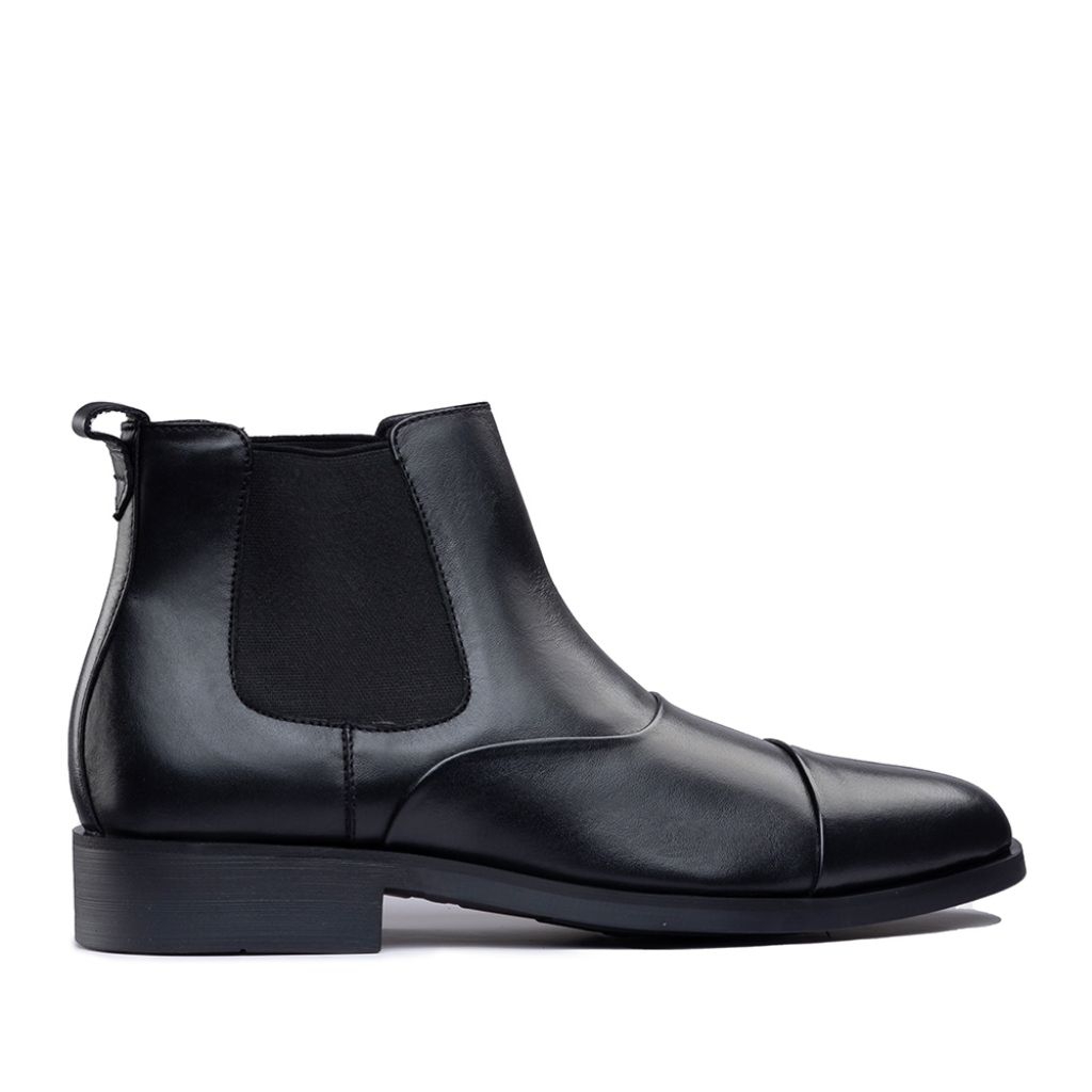 Prabu - Andaru Black - Sepatu Kulit Chelsea Boots Pria - Hitam