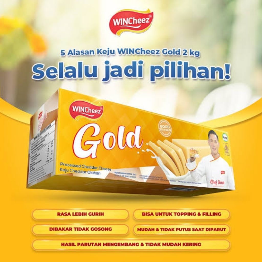 

Keju WINCheez Gold - Cheddar Olahan WINCheez 2 Kg