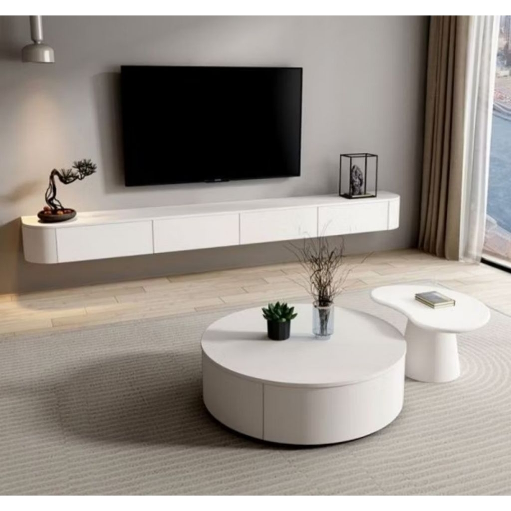 Rak tv gantung modern, bufet tv gantung minimalis
