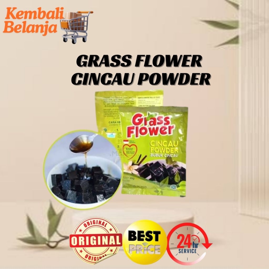 

Grass Flower Cincau Powder 40 Gram/ Bubuk Cincau/ Cincau Bubuk/ Bubuk Cawu/ Cincau Bubuk Praktis