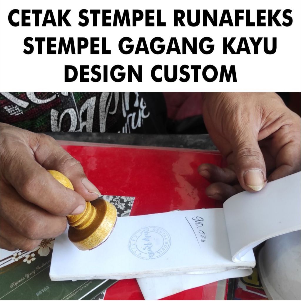 

Stempel Biasa Runaflek Gagang Kayu Custom Design
