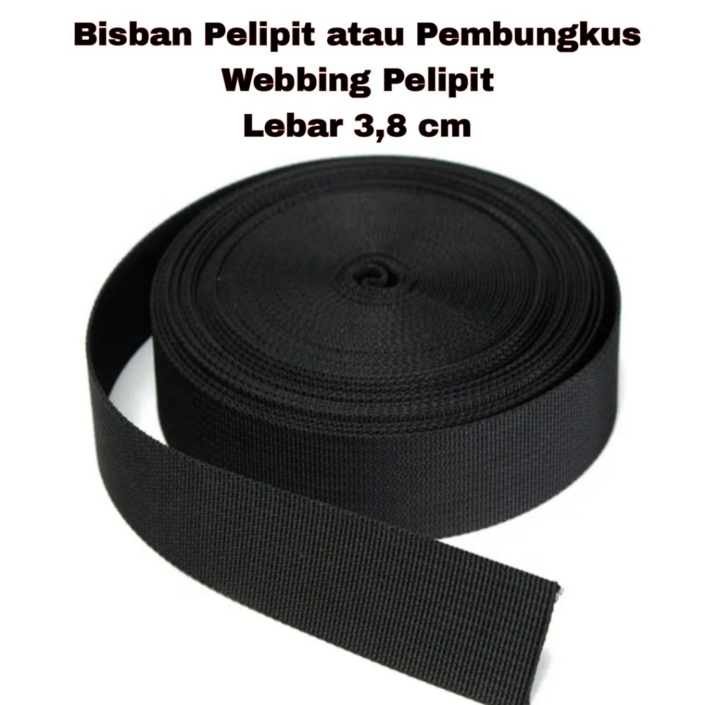 Bisban Pelipit 3,8 cm 27 Meter Bisban Hitam Tali Webbing Pelipit Sapit