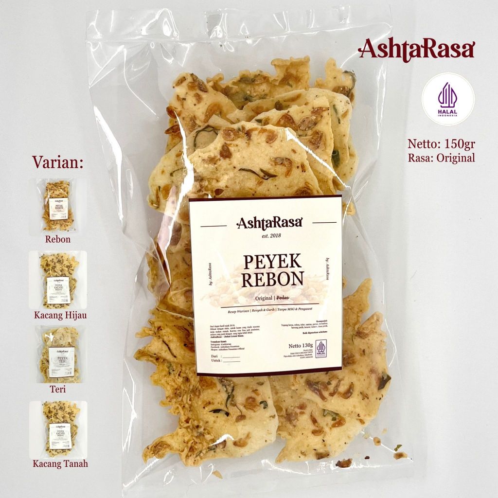 

150gr Peyek Rebon, Peyek Kacang, Peyek Kacang Hijau, Peyek Teri Rasa Ori | Gurih HALAL Tanpa MSG