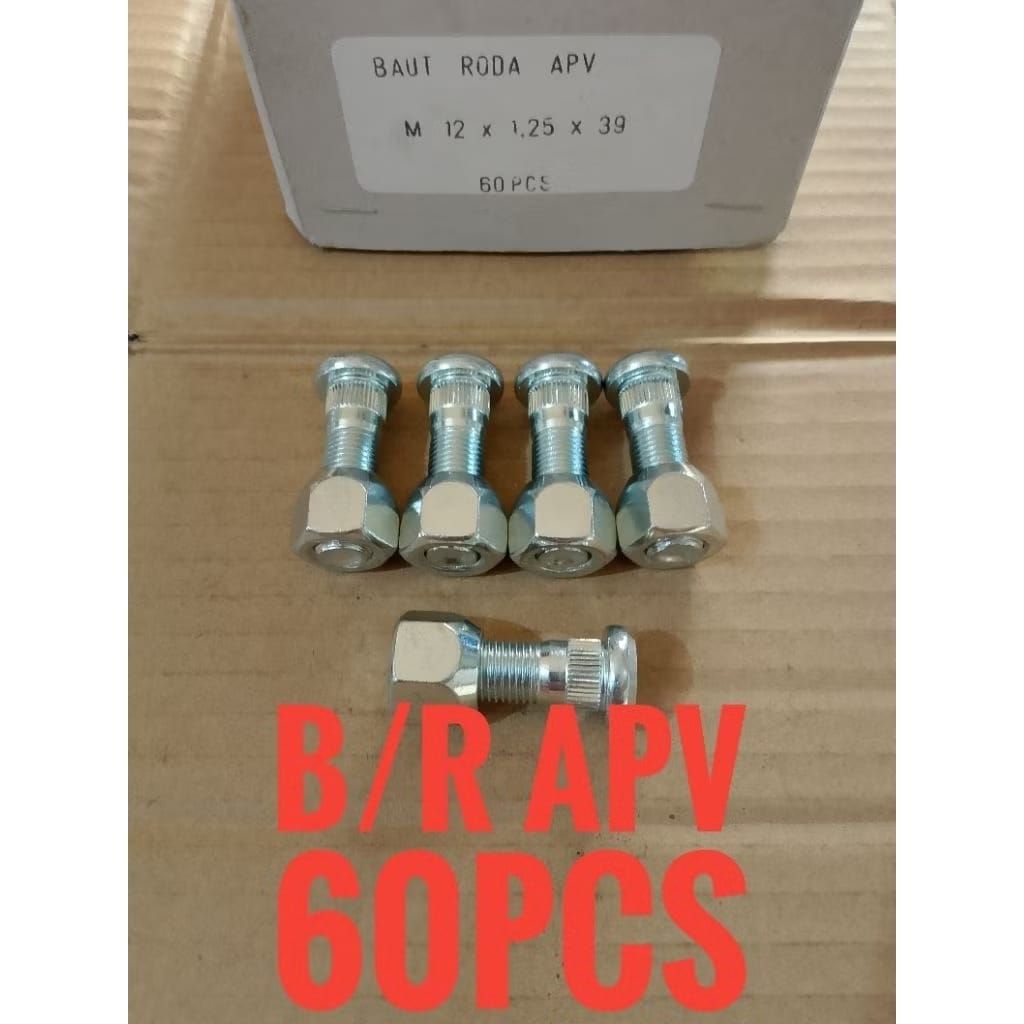 baut roda mobil SUZUKI APV 12x1,25x39 kunci 19 paket (60pcs)