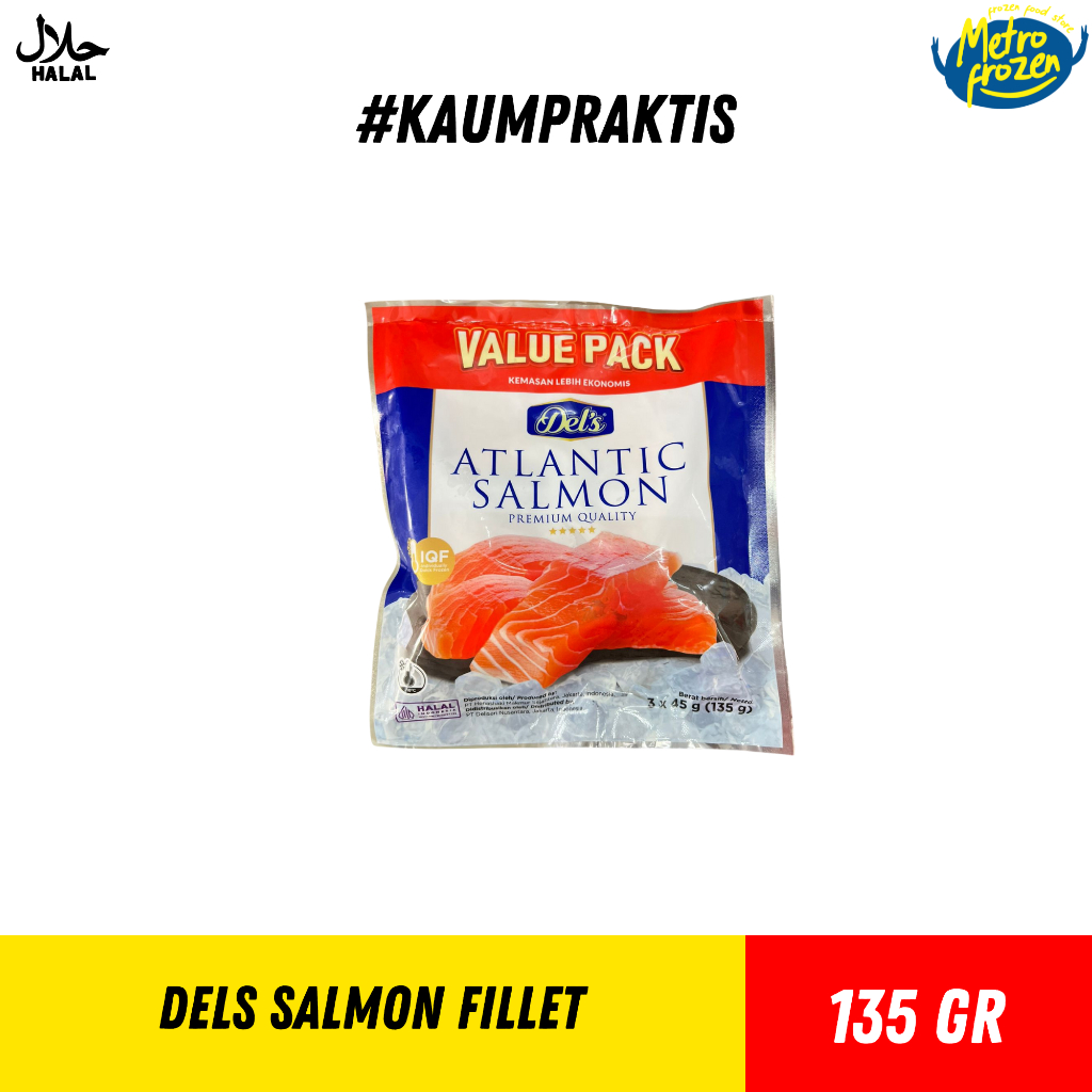 

Del's Salmon Fillet Frozen 135gr //ikan salmon fillet //salmon frozen