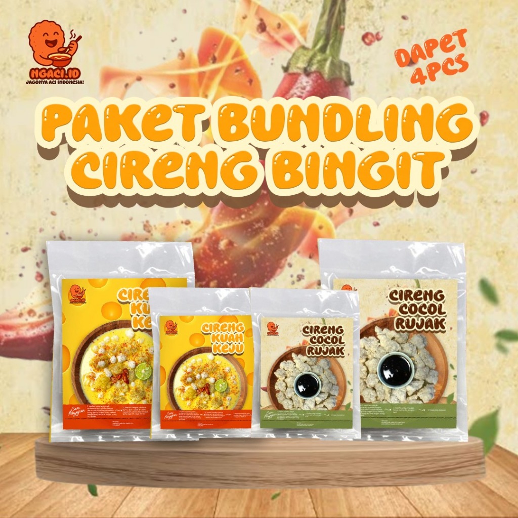 

NGACI Paket Bundling Hemat 4 Pcs Cireng Bingit - Ngeju Banget - Creamy - Cheesy - Spicy - Viral