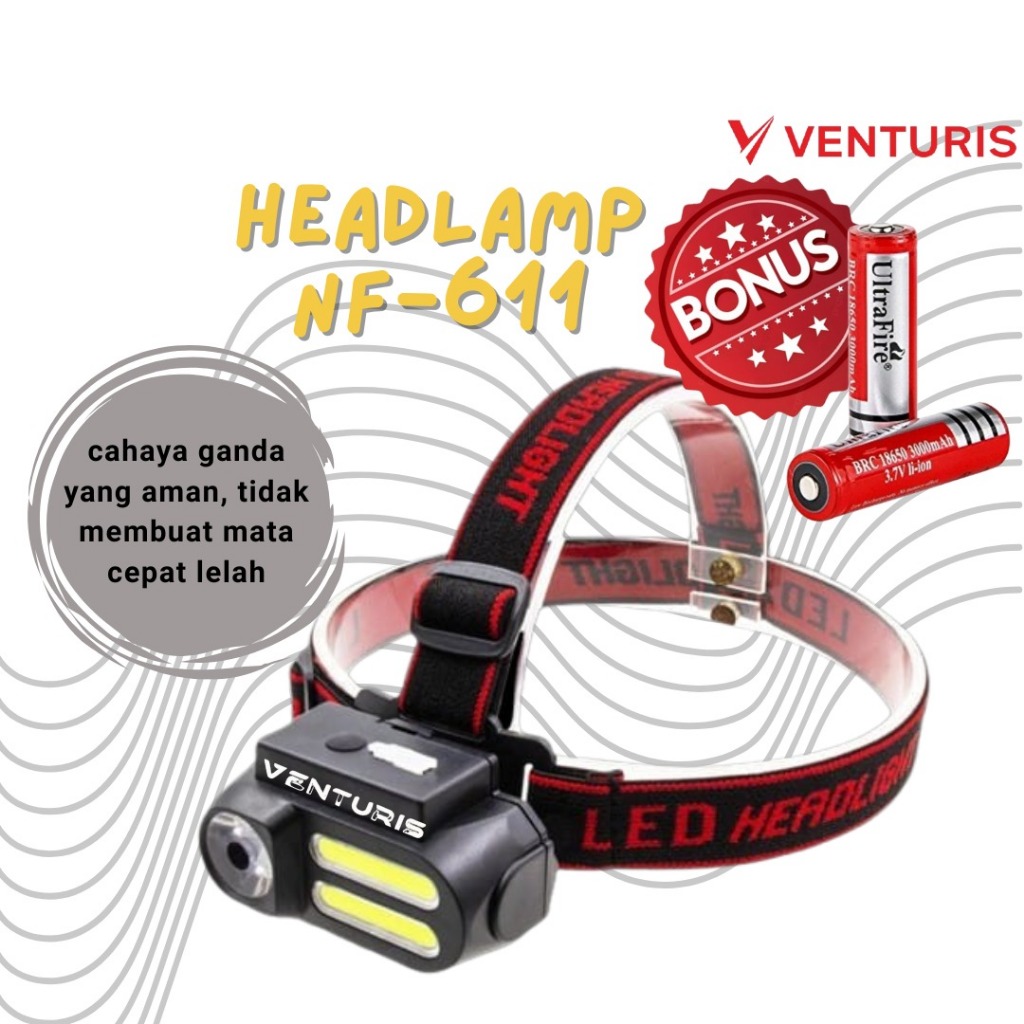 Headlamp Flashlight Headlight  KX 1804  Headlamp KX 1804 Tanpa Beterai