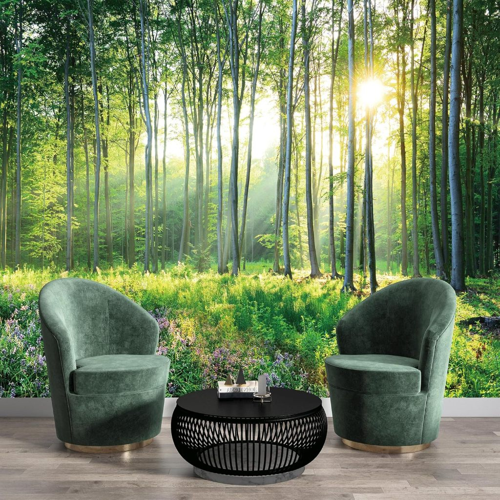 Wallpaper Custom 3D Gambar Pemandangan Hutan Forest Walpaper Alam Stiker Air Terjun Taman Bunga