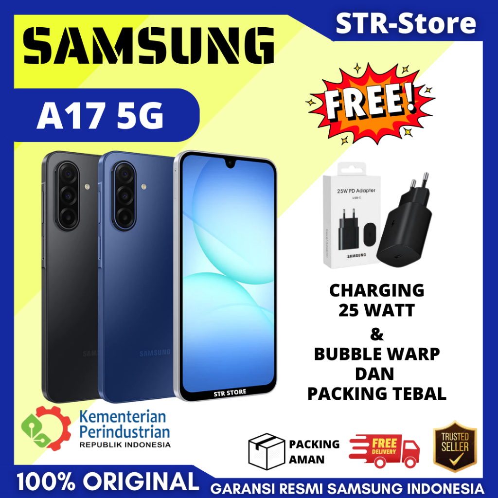 SAMSUNG A17 5G 8/256 GB SMARTPHONE GARANSI RESMI SAMSUNG RAM 8 + 8 GB A17 5G NFC 8/256 - SAMSUNG A17