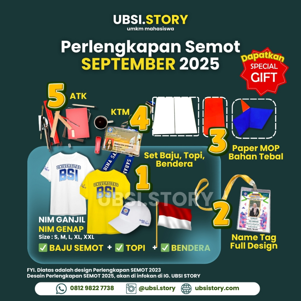 

Name Tag SEMOT UBSI 2025 | Name Tag Wajib Mahasiswa Baru UBSI | Tanda Pengenal SEMOT