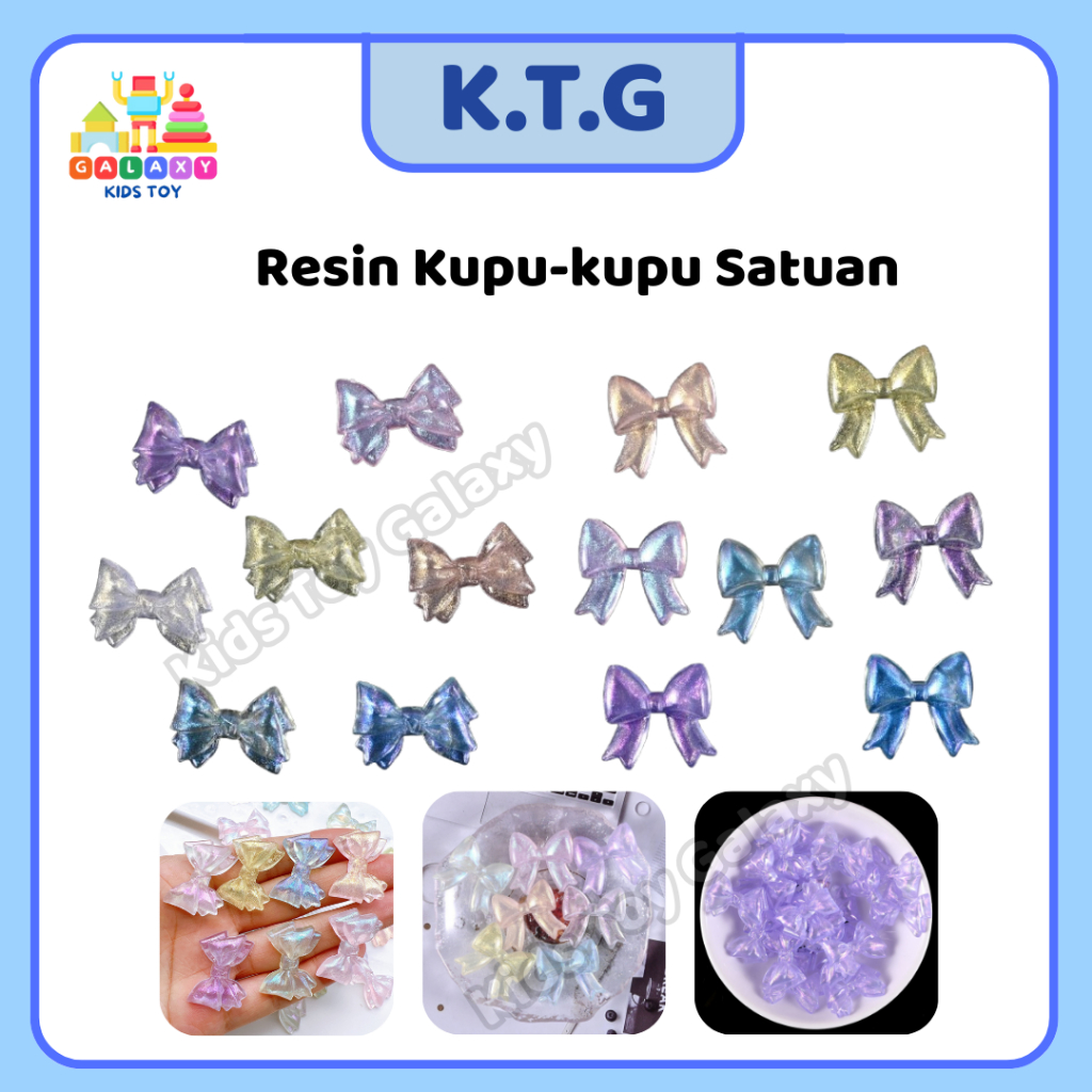 Manik-manik Mote Transparan / Resin Pita DIY / Resin Pita Transparan Glitter (1-7PCS)