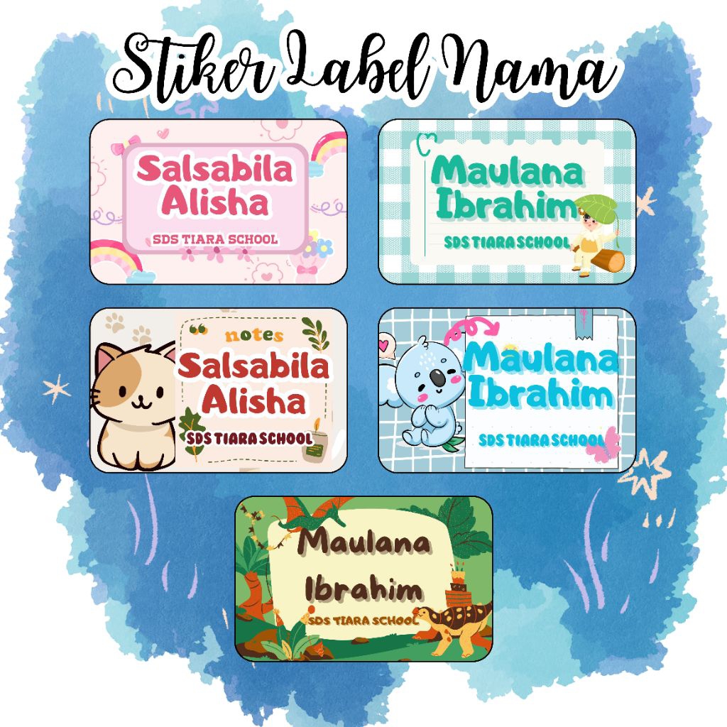 

Stiker Label Nama & Sekolah Lucu Banyak Tema/ Label nama kawaii 32pcs