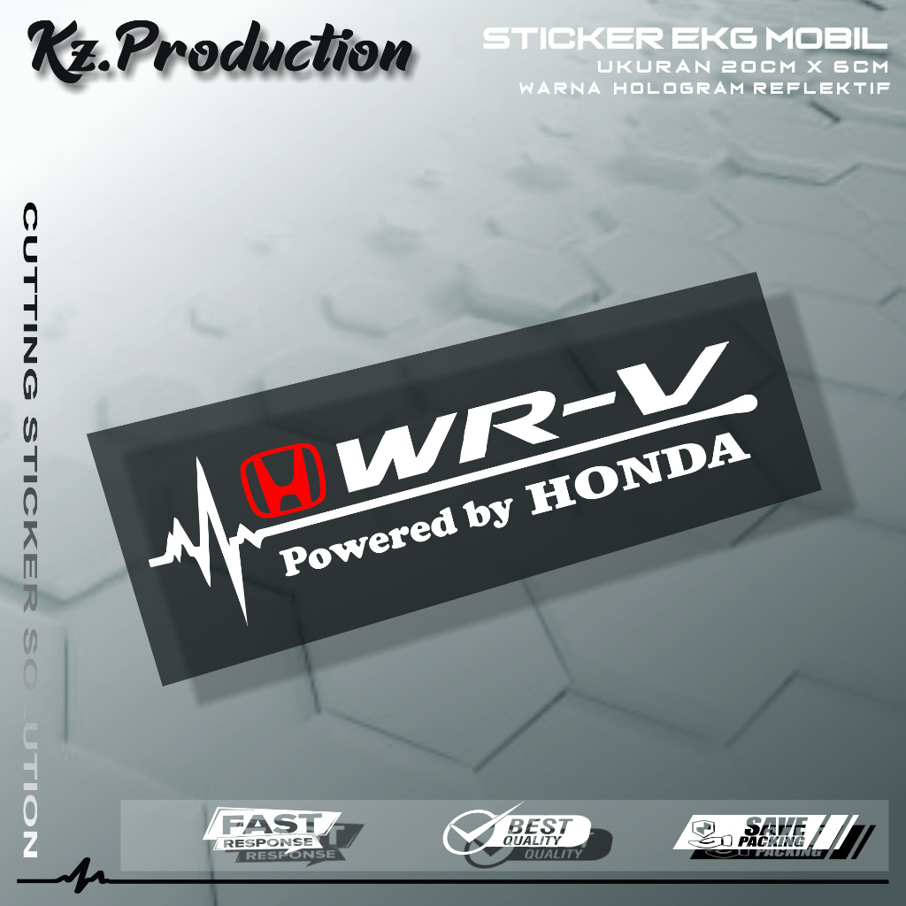 Sticker Cutting Kaca Mobil Honda Wrv Motif Detak Jantung EKG Mobil Honda