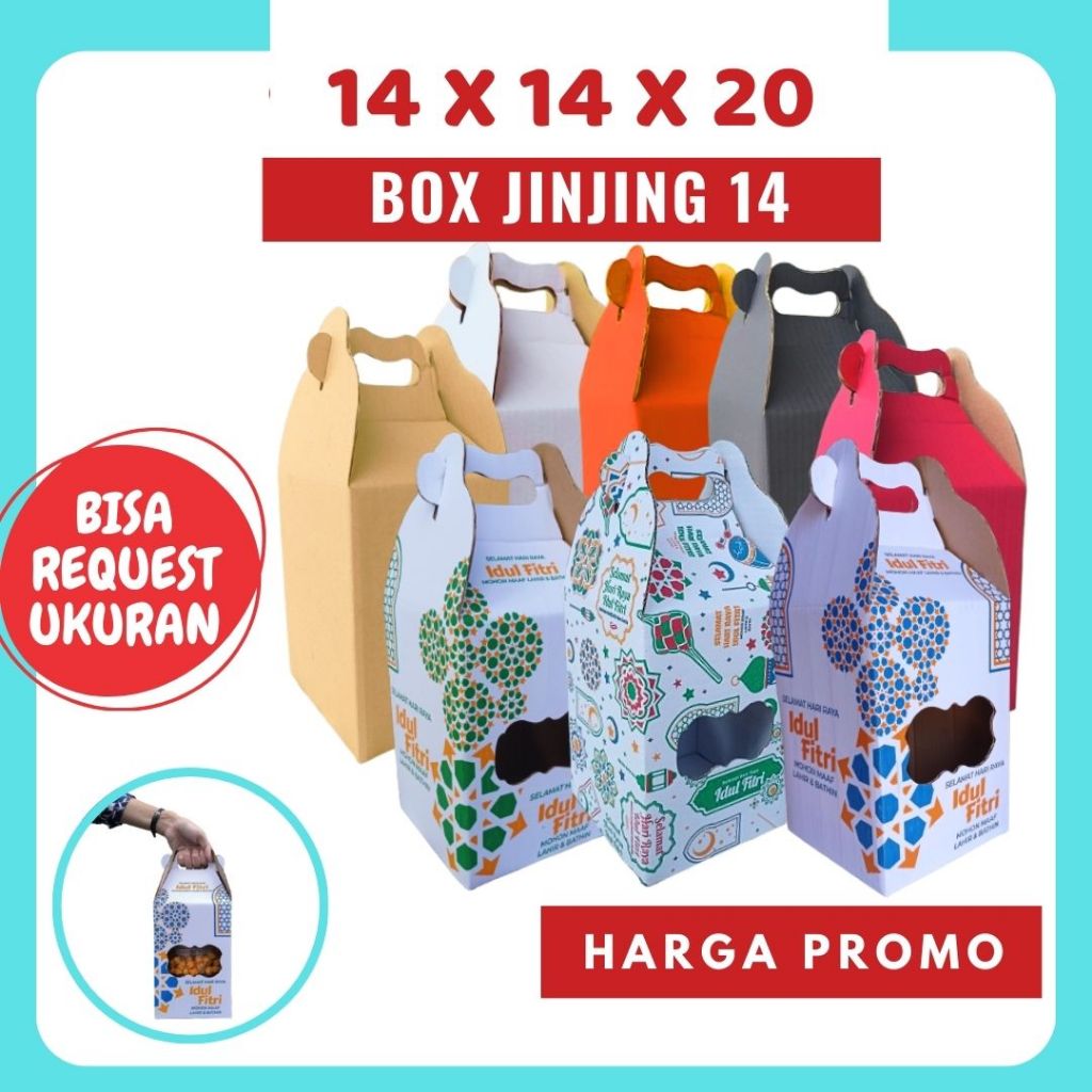 

Box kuker 14x14x20 Jinjing (KUKER TOPLES 500gr Isi 3) Kardus Kue Kering / Idul Fitri /Hampers / Lebaran / Gable Box Polos/Motif