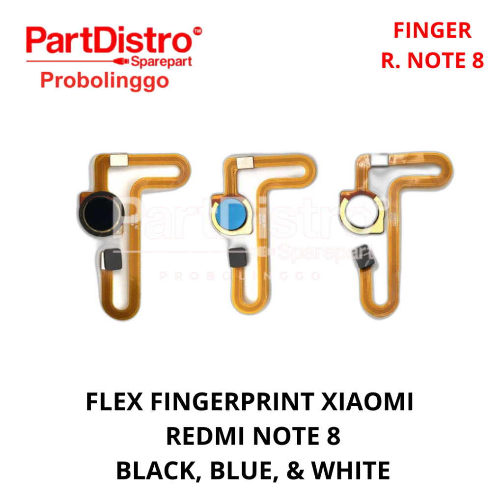 FLEXIBLE FINGERPRINT REDMI NOTE 8 BLACK BLUE & WHITE