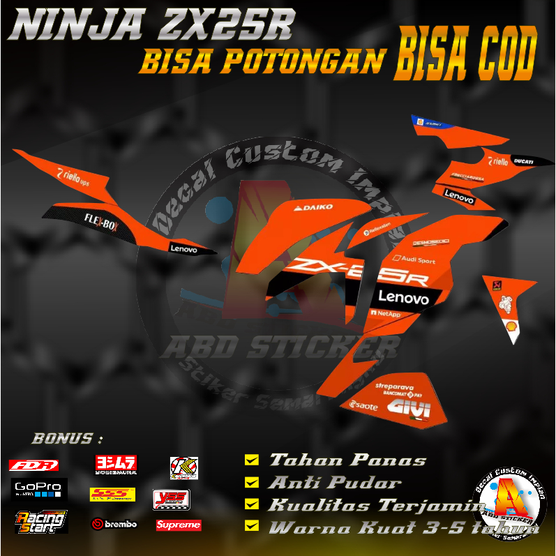 Stiker Decal Motor Kawasaki NINJA ZX25R - Decal Stiker NINJA ZX25R |KODE A112