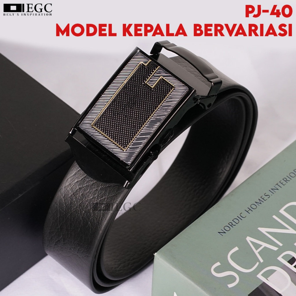 IKAT PINGGANG HITAM KEPALA JEPIT / GESPER JEPIT PRIA DAN WANITA / GESPER KULIT - PJ-40