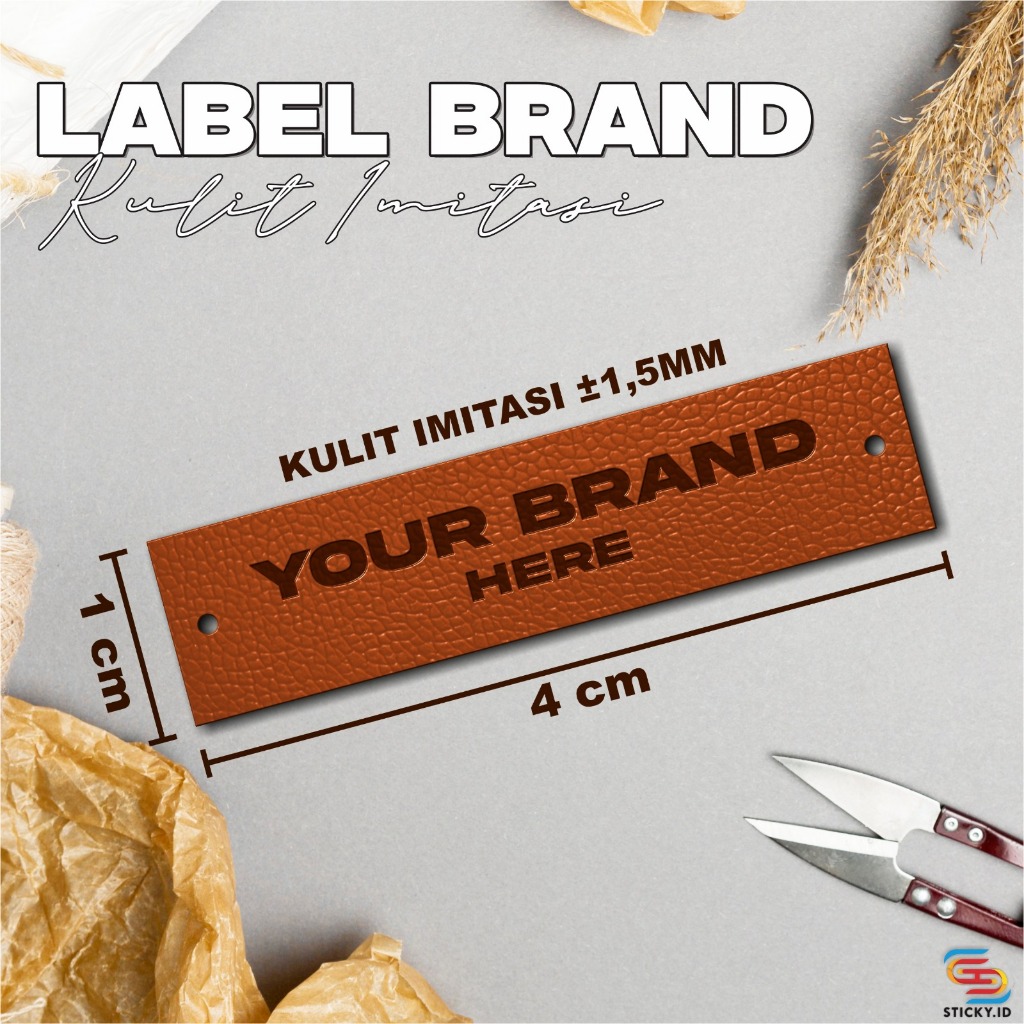 

CETAK LABEL BRAND BAHAN KULIT IMITASI - LABEL HANGTAG CUSTOM 1 SISI - GRAFIR MESIN LASER