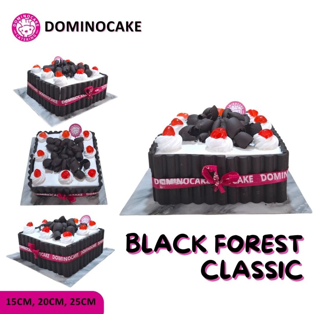 

Dominocake | Blackforest Classic Kotak | Kue Ulang Tahun