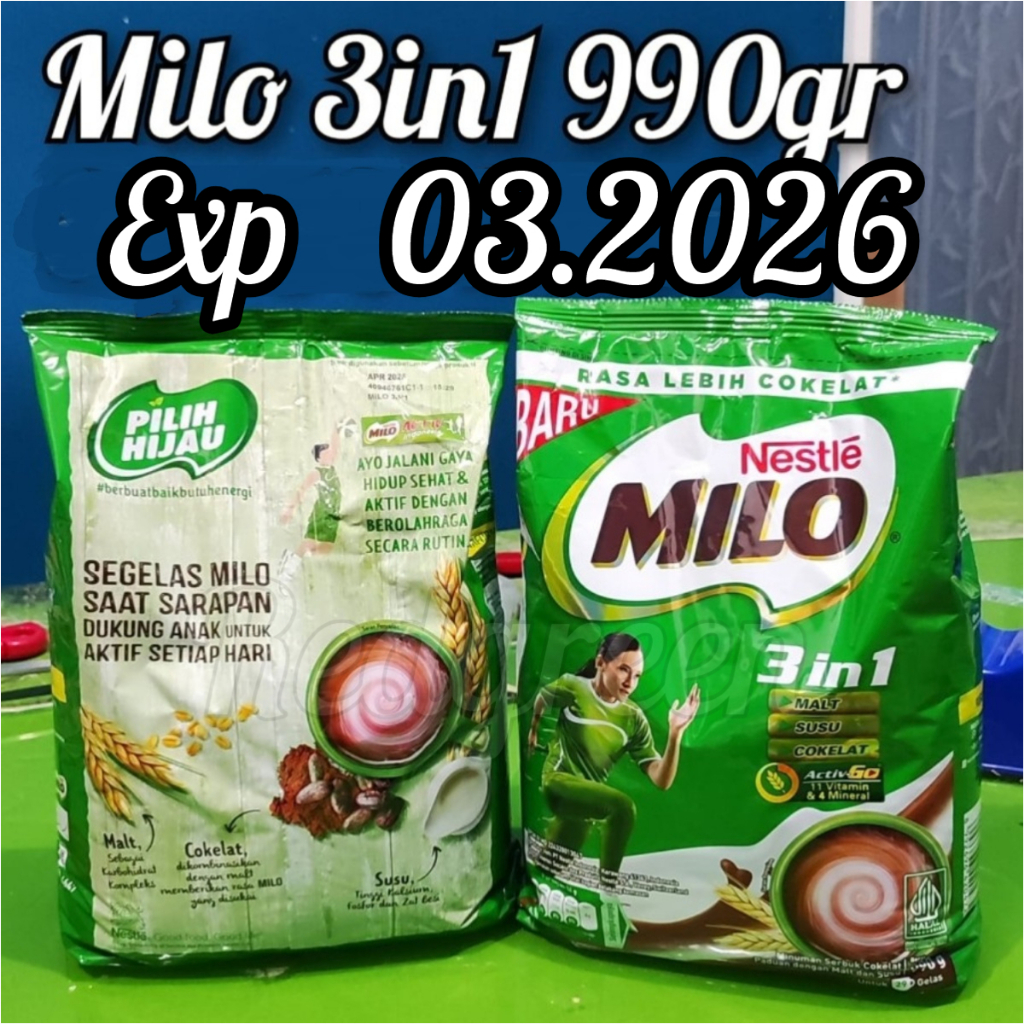 

Nestle Milo 3 in 1 990GRAM milo 3in1 bubuk susu cokelat 3in1 Milo 3in1 milo 3in1 milo3in1 990GR nestle milo 3in1 50gram milo 3in1