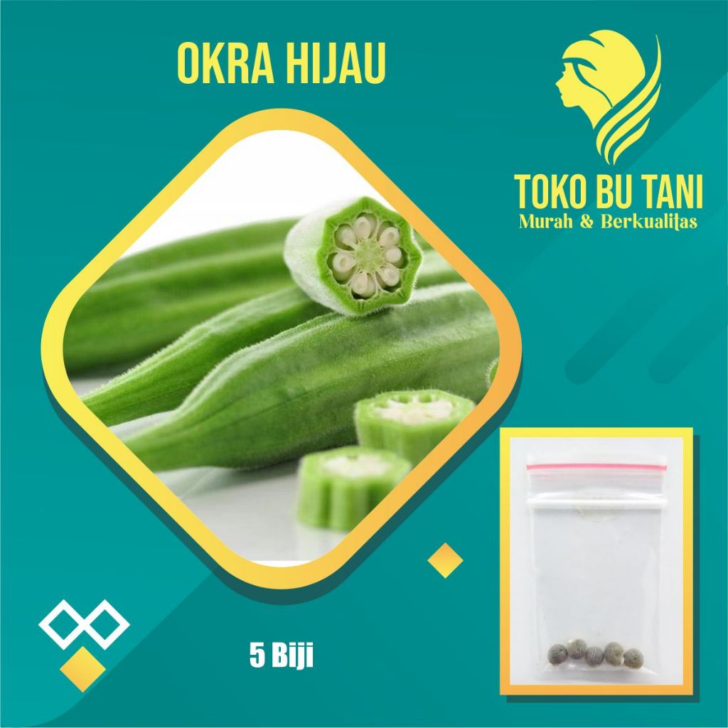 BTN Bibit Benih Okra Hijau Greennie  Benih Sayur Buah-buahan Berkualitas