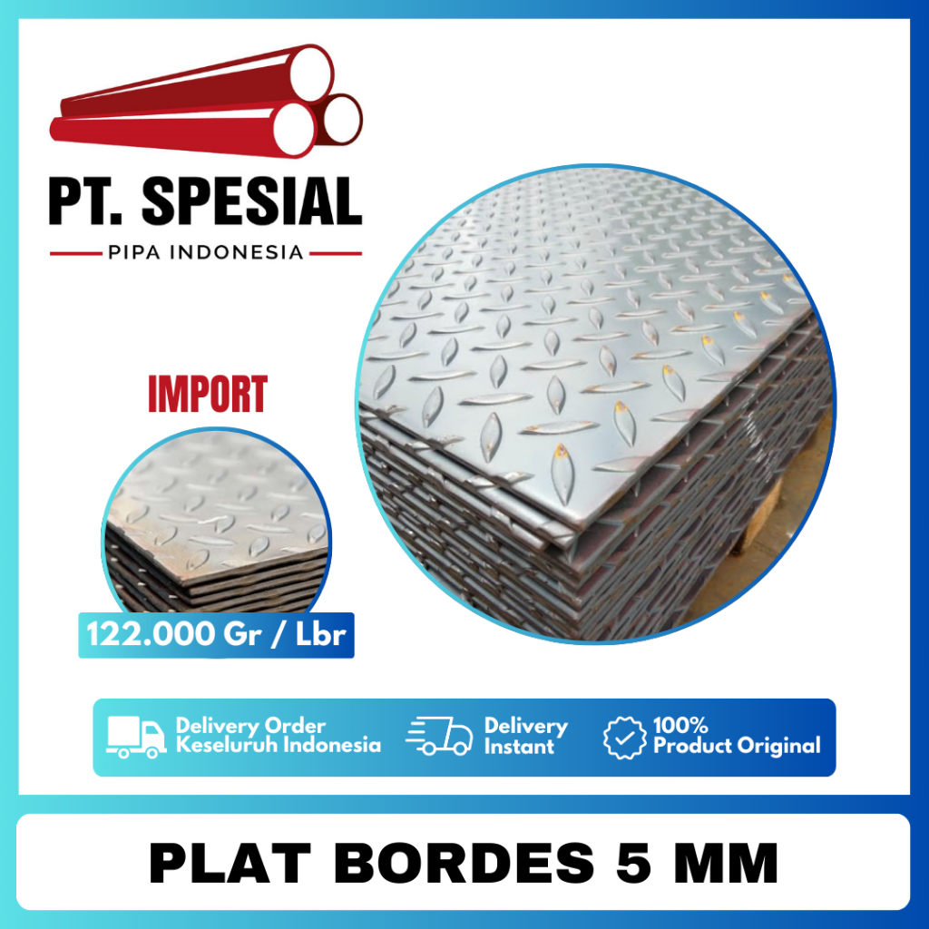 Plat Bordes Besi 5mm 1.20 x 2.40 Meter IMPORT Bordes 1200 x 2400 M - 50 Lembar - 05