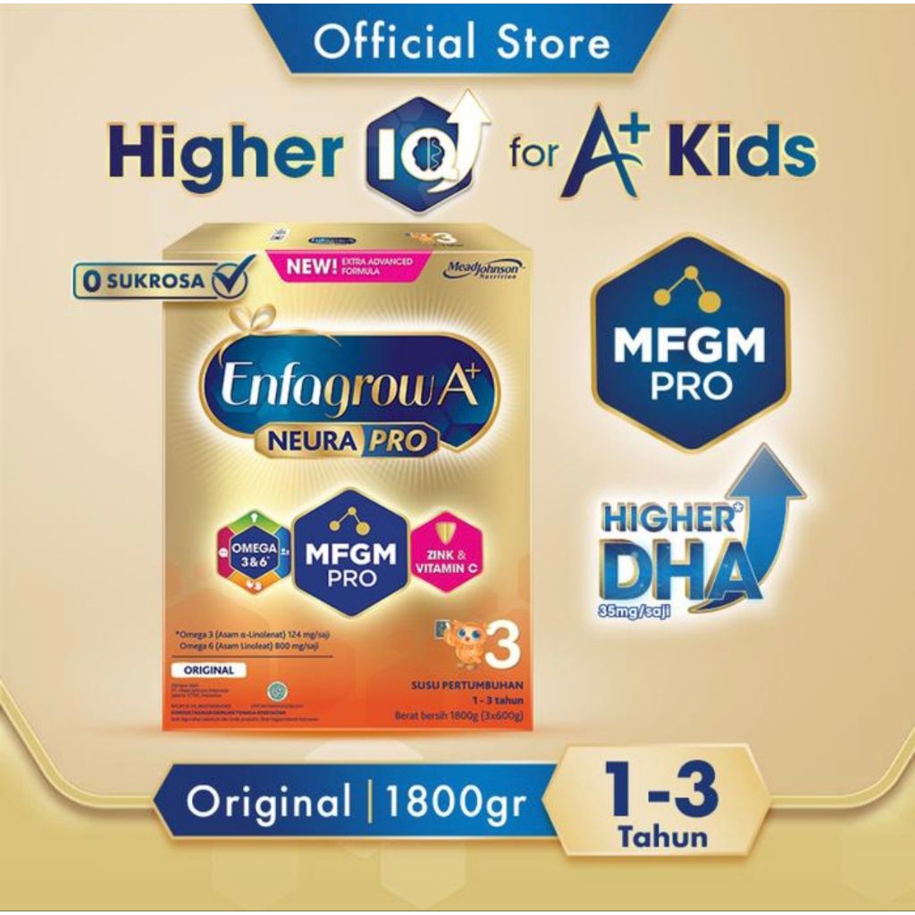 

Enfagrow A+ 3 MFGM Pro Susu Formula Original 1800gr