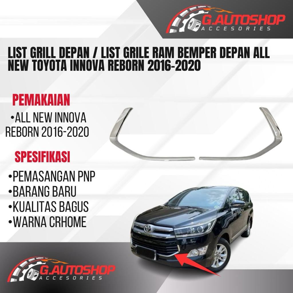 List grill ram bemper Mobil All New Innova Reborn 2016 - 2020 FULL CHROME