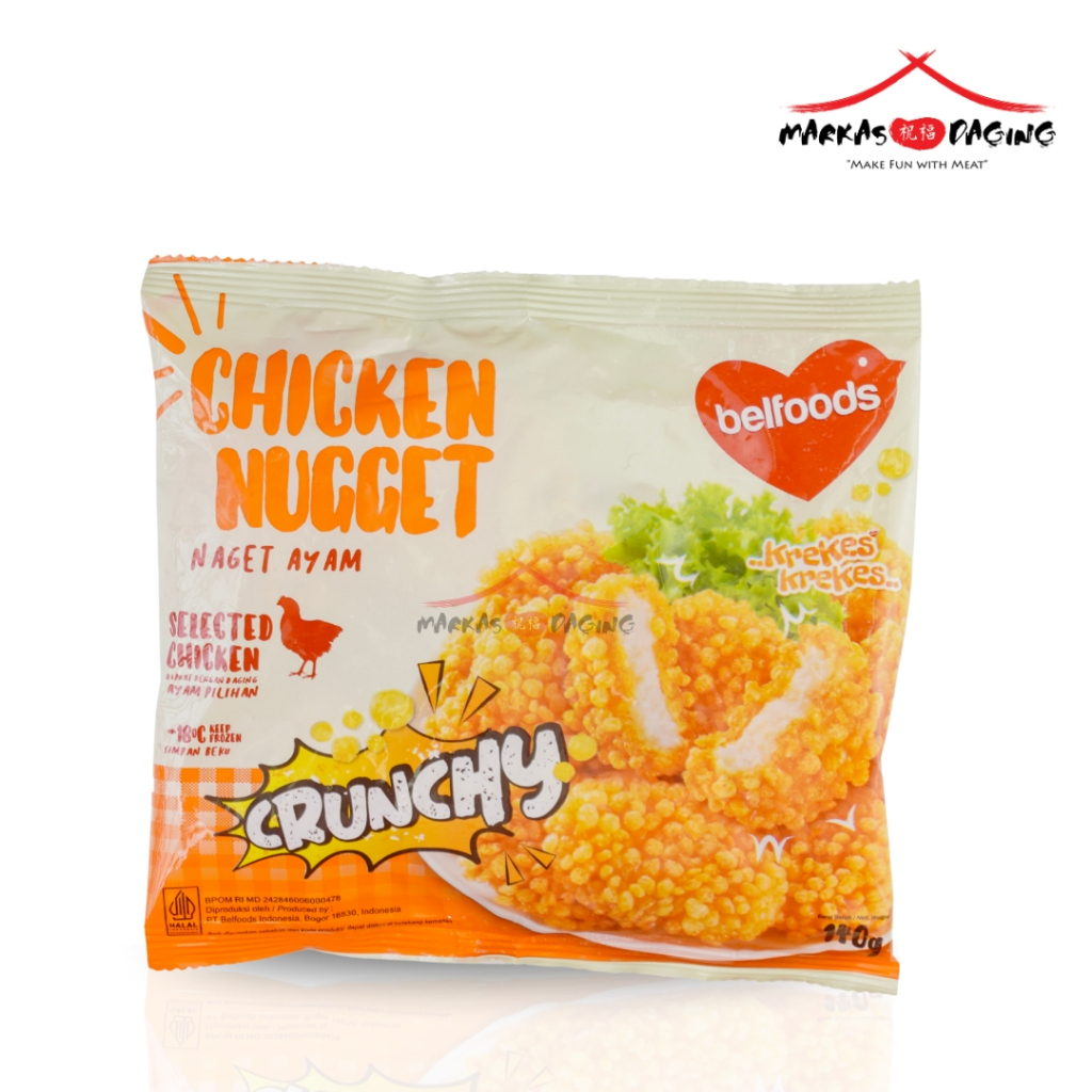 

Belfoods Chicken Nugget Crunchy 140gr, Olahan Ayam Halal - Markasdaging