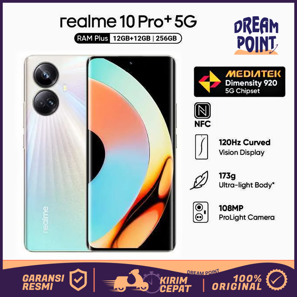 Realme 10 PRO Plus 5G RAM 12+12GB/256GB Handphone Original 100% HP Murah Cuci Gudang 2025 Ori Asli