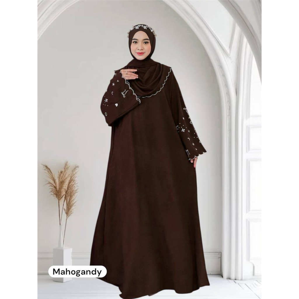 Abaya turki virall ceruty babydoll mix bordir abaya rebon terbaru2025 gaun  kekinian ootd kondangan