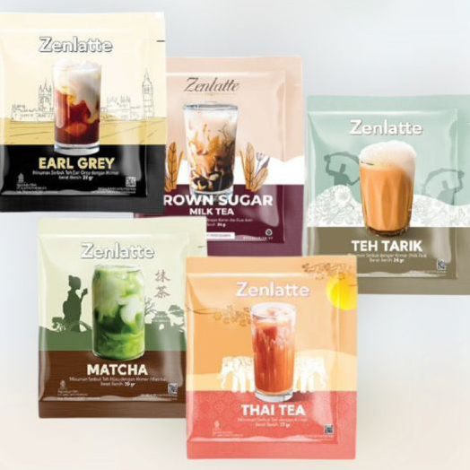 

minuman sachet isi 10 aneka rasa matcha - teh tarik - brown sugar - thai tea - earl grey / minuman bubuk / zen latte sachet - renteng