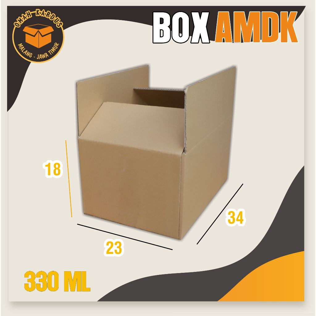 

Box Amdk Coklat 330ml 34x23x18 cm | box packing | kardus packing | kardus box air minum dalam kemasan