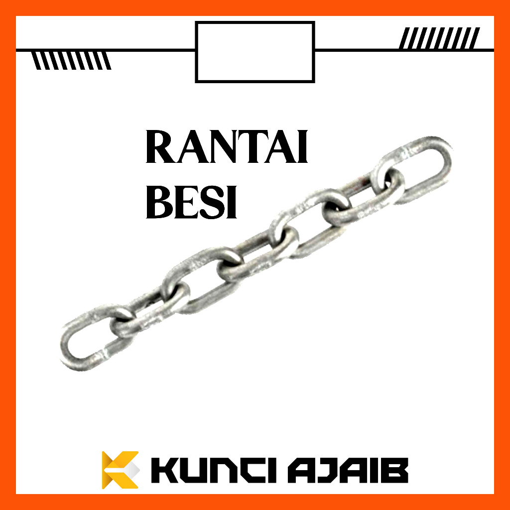 RANTAI BESI METERAN 8 MM 5/16 Inch Gembok Motor Portal Pagar Galvanis