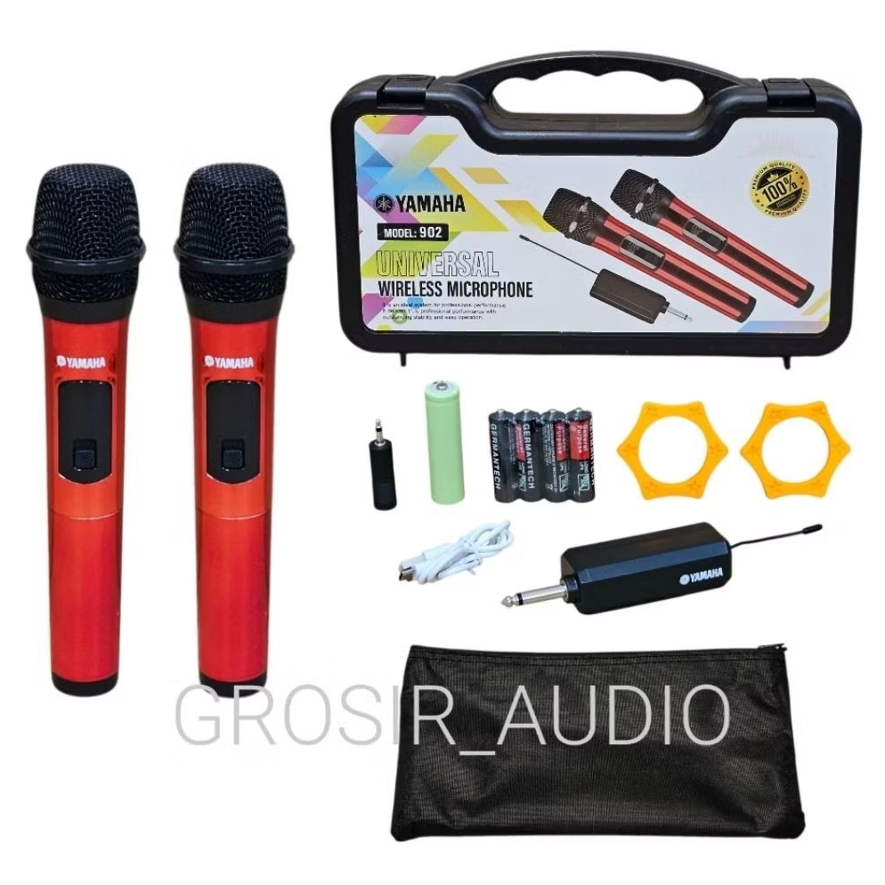 MIC WIRELESS YAMAHA W702NEW+KOPER MIC WIRELESS YAMAHA 902 CHROME RED+BLUE+GOLD+BLACK +KOPER