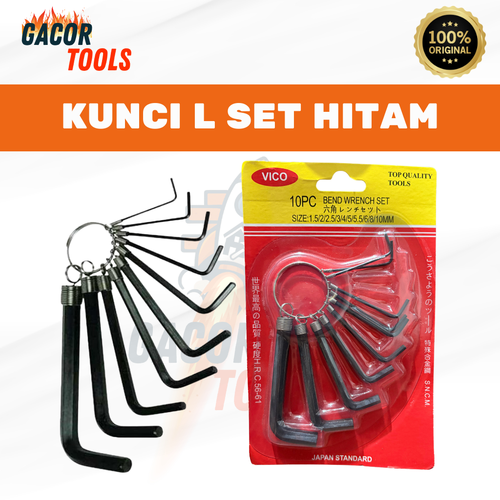 Kunci L Set 10 PCS /Kunci L 10 PCS Hitam