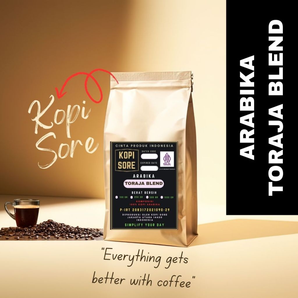 

KOPISORE - Arabika Toraja Blend 250g - Cocok Dibuat Kopi Susu