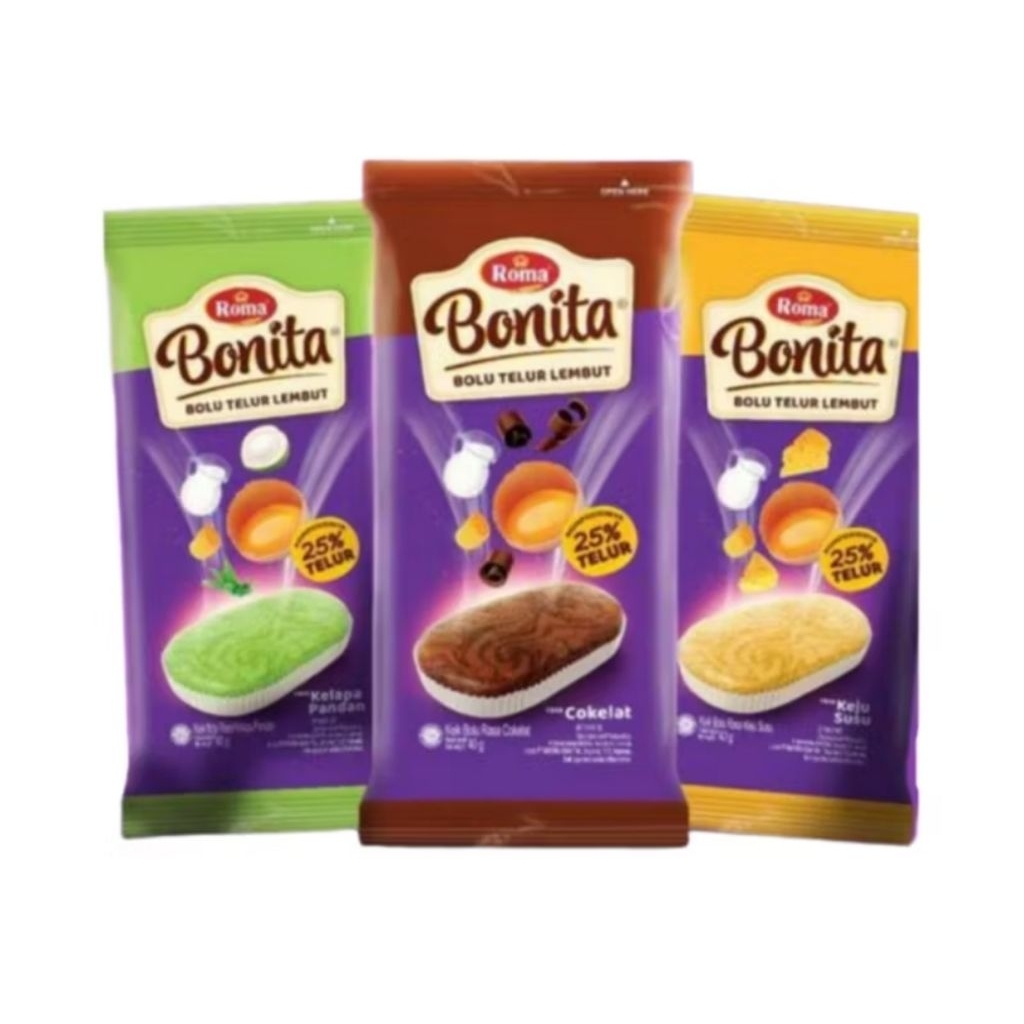 

ROMA BONITA bolu telur lembut 1 pak isi 12pc