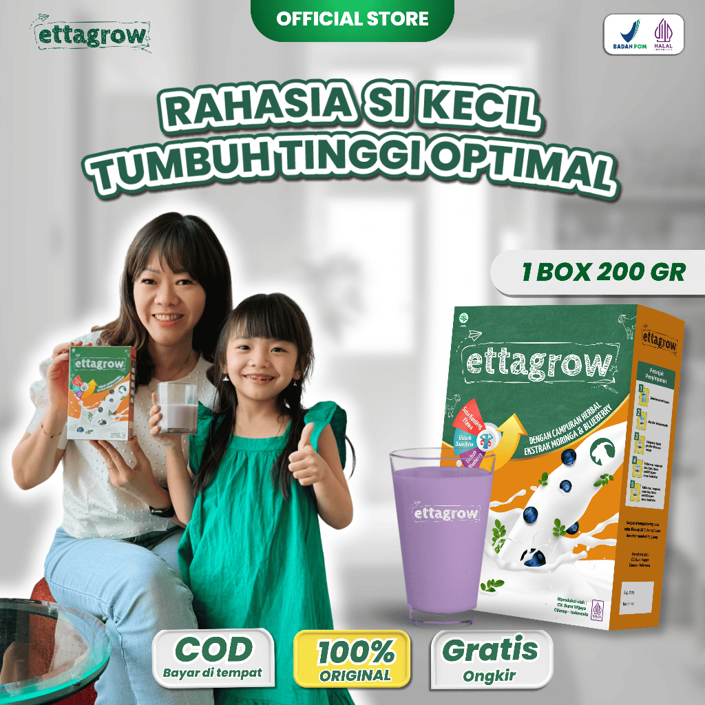 

Solusi Alami Peninggi Badan Anak - Ettagrow Susu Kambing Superfood Anak Kaya Nutrisi Original BPOM
