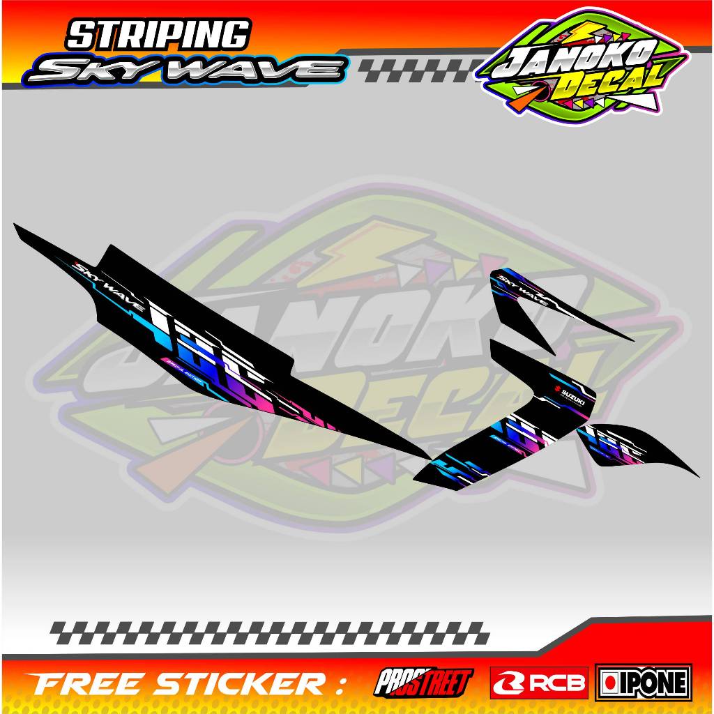 STRIPING VARIASI MOTOR SUZUKI SKYWAVE - VIETNAM STYLE / STIKER LIST MOTOR SUZUKI SKYWAFE