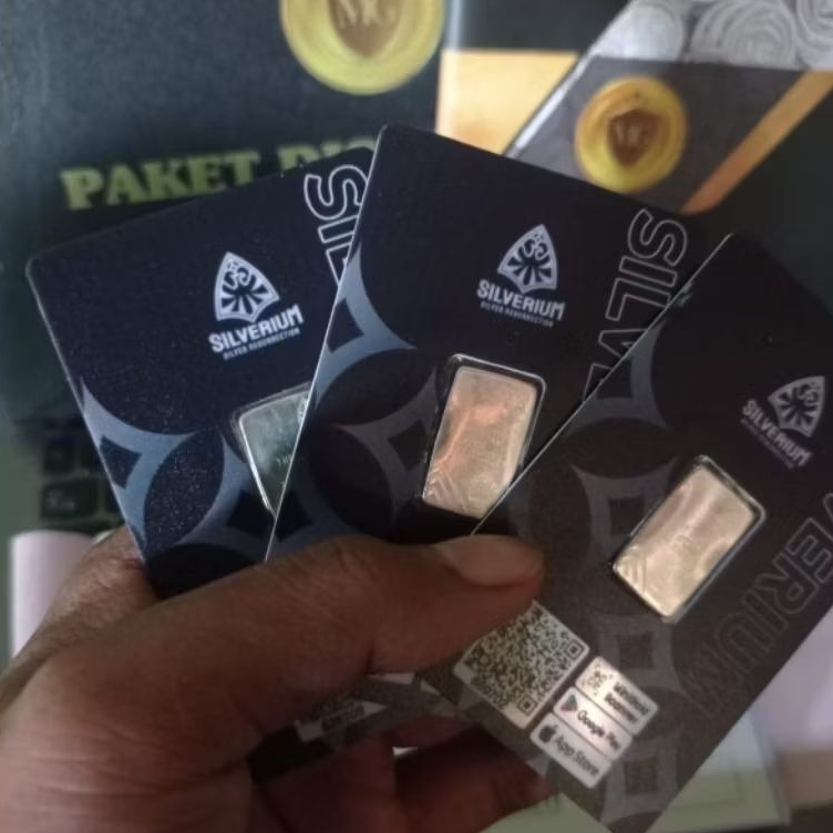 Silverium Perak Batangan 99,99%/ fine silver, sertifikat resmi