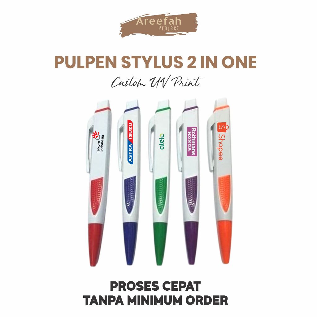 

Areefah Pulpen Gepeng Custom | Pulpen Custom Logo & Nama | Souvenir Event | High Quality